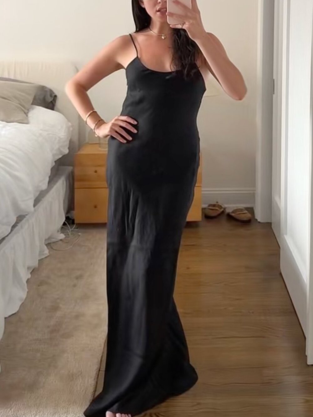 Venroy Black Slip Maxi Dress
